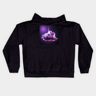 Purple Glitter Bubble Cloud Kids Hoodie